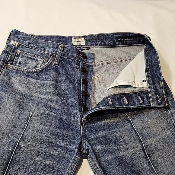 Citizens of humanity Gia ankle straight leg size 25 indigo blue pin tuck rigid - Picture 5 of 16